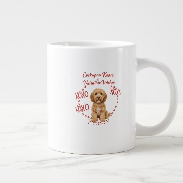 Caneca De Café Grande Cockapoo Kisses Valentine Wishes Dog Lover (Direita)