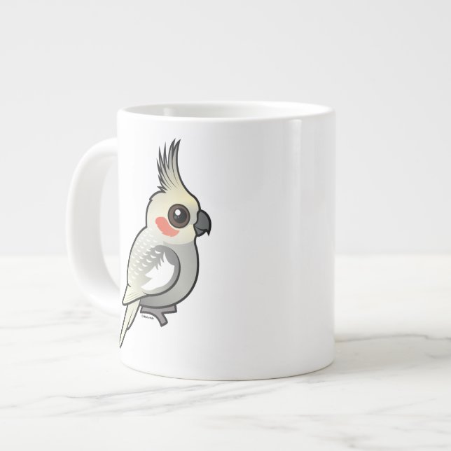 Caneca De Café Grande Cockatiel girado (Frente Esquerda)