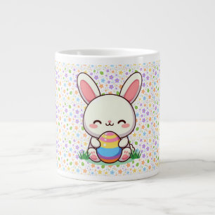 Caneca De Café Grande Coelhinho bonito de primavera/Páscoa com ovo