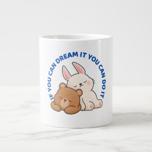 Caneca De Café Grande Coelho branco, castanho-acastanhado, coelho e mug