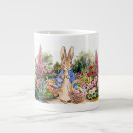Caneca De Café Grande Coelho Clássico da Páscoa em seu jardim