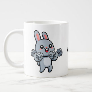 Caneca De Café Grande Coelho de Treino Fofo para Crianças