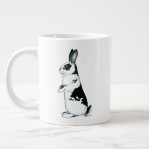 Caneca De Café Grande Coelho: Preto e Branco