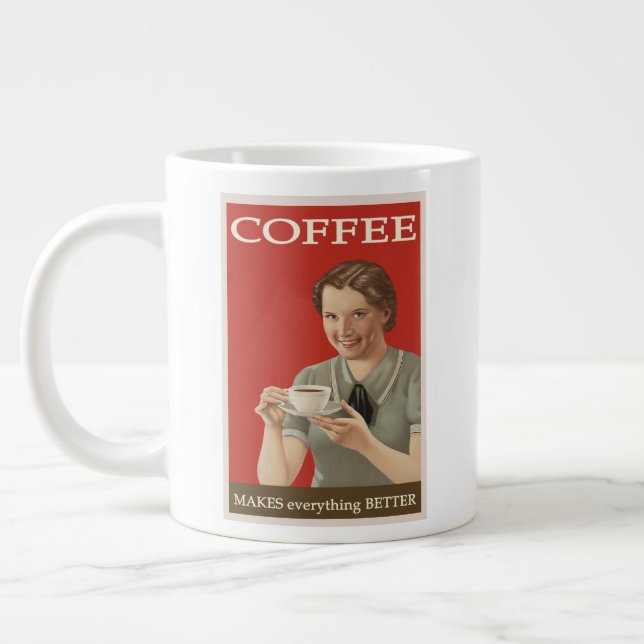 Caneca De Café Grande coffee makes EVERYTHING better (Esquerda)