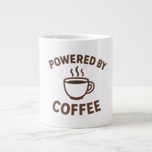 Caneca De Café Grande Coffee Mug - Design "Powered by Coffee"
