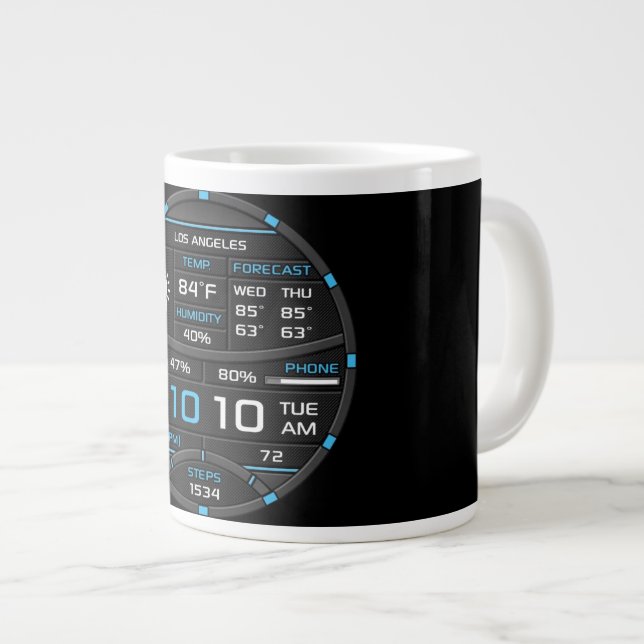 Caneca De Café Grande Coffee Mug with a Humorous Digital Design (Frente Esquerda)