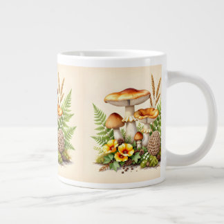 Caneca De Café Grande Cogumelos aquarela