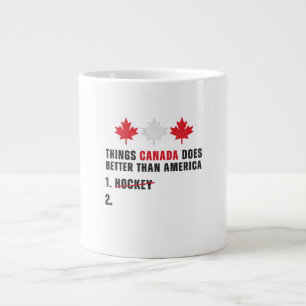 Caneca De Café Grande Coisas que o Canadá Faz Melhor que a América 1 Hóq