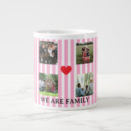 Caneca De Café Grande colagem de famílias listradas a pastel