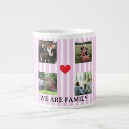 Caneca De Café Grande colagem de famílias listradas a pastel