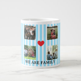 Caneca De Café Grande colagem de famílias listradas a pastel