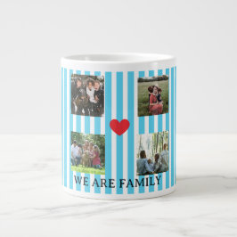 Caneca De Café Grande colagem de famílias listradas a pastel