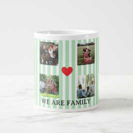 Caneca De Café Grande colagem de famílias listradas a pastel