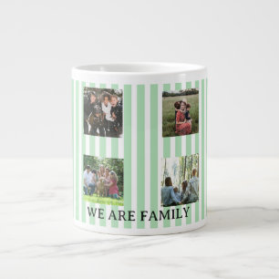 Caneca De Café Grande colagem de famílias listradas a pastel