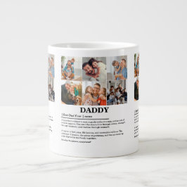 Caneca De Café Grande Colagem de Fotografias de Definição 6 de Pai Perso