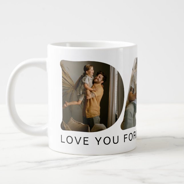 Caneca De Café Grande Colagem de fotos de carta para o papai (Esquerda)
