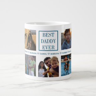 Caneca De Café Grande Colagem de Fotos de Dias de os pais Personalizados