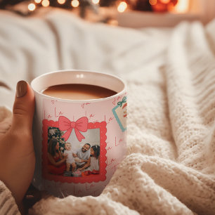 Caneca De Café Grande Colagem de Fotos de Natal Personalizada e Fofa