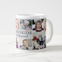 Caneca De Café Grande Colagem de Fotos de Netos - Lembrança Preciosa