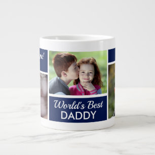 Caneca De Café Grande Colagem de Fotos do Melhor Papai do Mundo em Canec