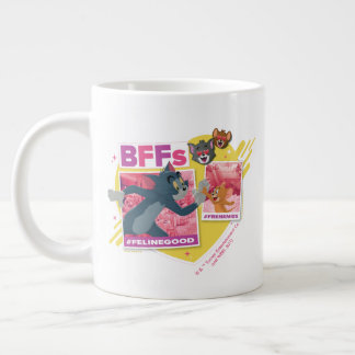 Caneca De Café Grande Colagem de Fotos Emoji do Tom & Jerry BFF