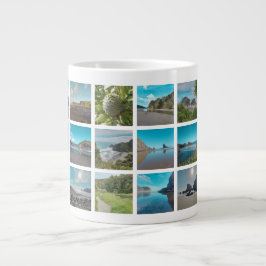 Caneca De Café Grande Colagem de Fotos Instagram Costa de Verão Nova Zel