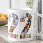 Caneca De Café Grande Colagem de Fotos Número 22 - 22º Presente de Anive<br><div class="desc">Mug Gigante Personalizado para o 22º presente de aniversário. Crie sua própria colagem de fotos usando suas fotos favoritas. As suas fotografias serão apresentadas automaticamente sob a forma do número 22 em ambos os lados da caneca. A colagem de fotos contém uma mistura de fotos quadradas, retratos e paisagens para...</div>