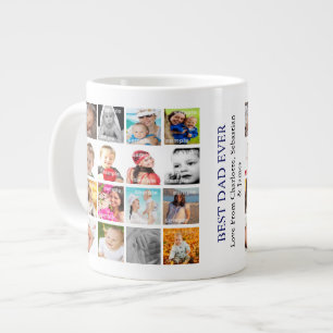 Caneca De Café Grande Colagem de Fotos Personalizada