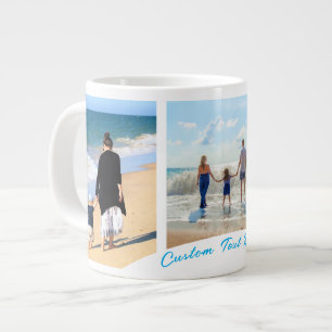 Caneca De Café Grande Colagem de Fotos Personalizada Texto Mug Design de