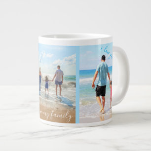 Caneca De Café Grande Colagem de Fotos Personalizada Texto Mug Seu Prese