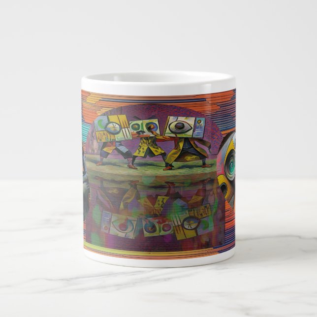 Caneca De Café Grande Colagem e Cor (Frente)