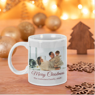 Caneca De Café Grande Colagem Moderna de Três Fotos de Família para as F