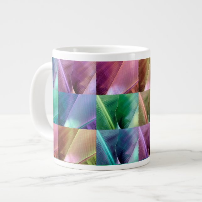 Caneca De Café Grande Colcha de Folha de Banana (Frente Esquerda)