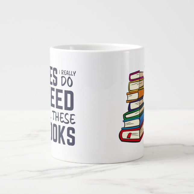 Caneca De Café Grande Coletor de Livros Engraçado | Viciado em Leitura (Frente)