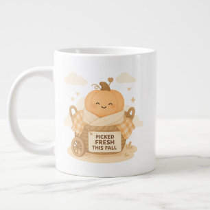 Caneca De Café Grande Colhido Fresco Neste Outono Design de Bebê Abobrin