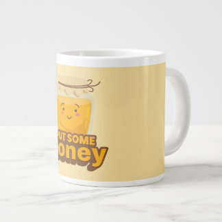 Caneca De Café Grande Coloque algum design fofo de mel