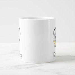 Caneca De Café Grande Coloração d'água do monograma do empregador de pre