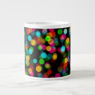 Caneca De Café Grande Colorida Bokeh Design