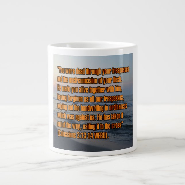 Caneca De Café Grande Colossianos 2:13-14 WEBU Mug (Frente)