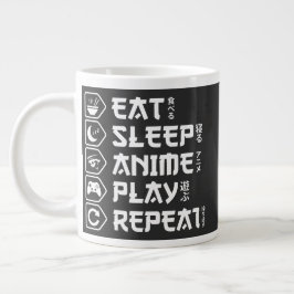 Caneca De Café Grande Coma Anime Jogar Repetir Estilo de Vida Otaku Anim