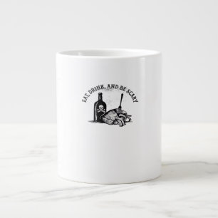 Caneca De Café Grande Coma, Beba E Seja Assustador Citação Divertida