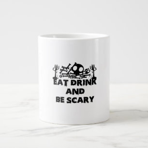 Caneca De Café Grande Coma, Beba E Seja Um Design Divertido E Assustador