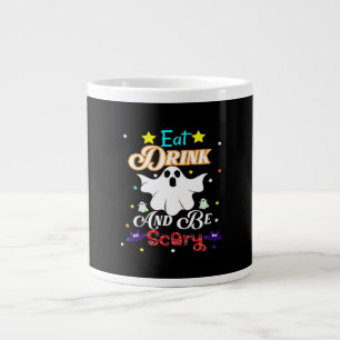 Caneca De Café Grande Coma Bebida E Seja Assustador Feliz Dia das Bruxas