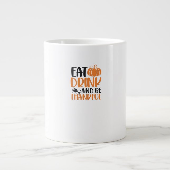 Caneca De Café Grande Coma Bebida E Seja Mínimo Assustador (Frente)