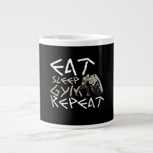 Caneca De Café Grande Coma uma citação engraçada no ginásio e repita