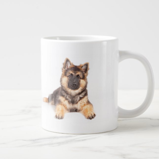 Caneca De Café Grande Combinação de German shepherd de Collie de Borda (Direita)