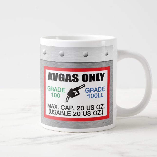 Caneca De Café Grande combustível AVGAS / 100LL apenas (Direita)