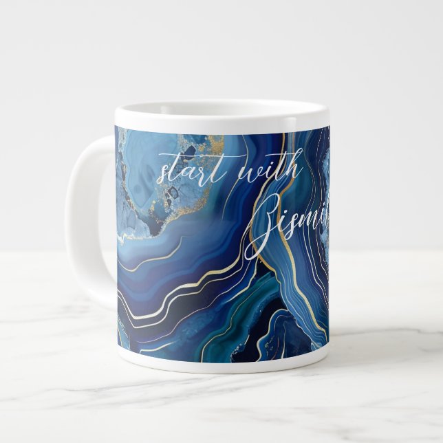 Caneca De Café Grande Comece Com Bismillah (Frente Esquerda)