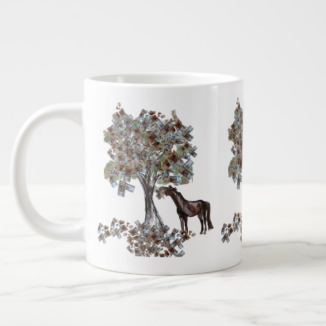 Caneca De Café Grande comendo $ tree esta versão tem mais folhas (Esquerda)