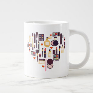 Caneca De Café Grande Comestics Heart